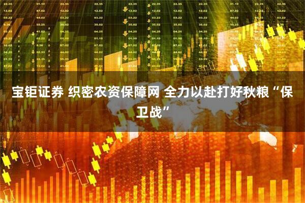 宝钜证券 织密农资保障网 全力以赴打好秋粮“保卫战”